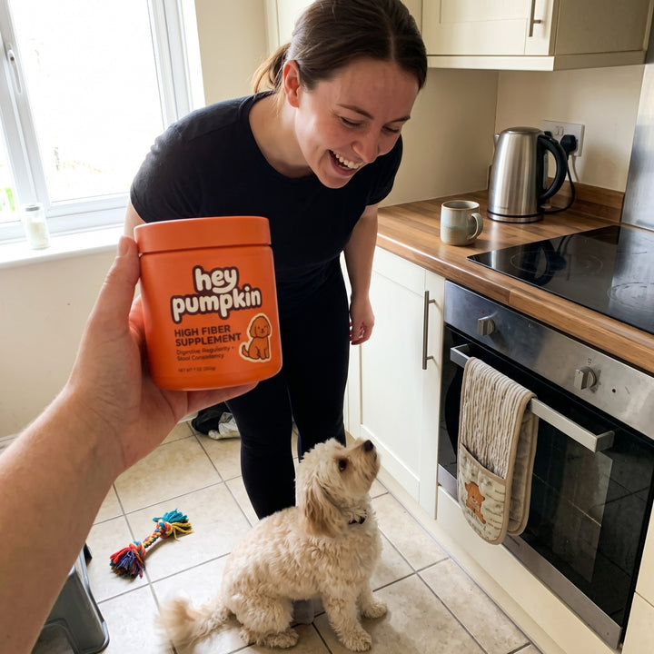 In the kitchen with a maltipoo